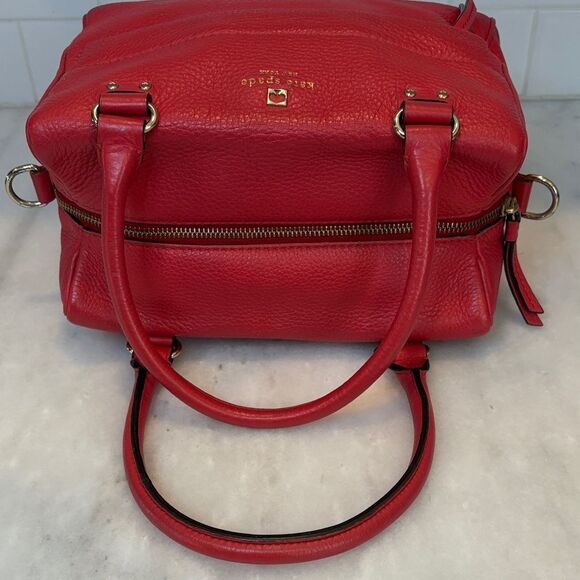 Kate Spade Bag Purse Handbag Leather Grand Park Hadlen Pebbled Crossbody Satchel - Picture 11 of 16